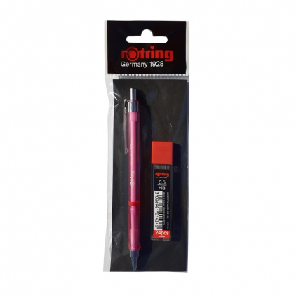 Set Rotring, Tikky, creion mecanic Tikky III Original, 0.5 mm Set creion mecanic Rotring Visuclick 0.5 mm + etui 24 mine, diverse culori