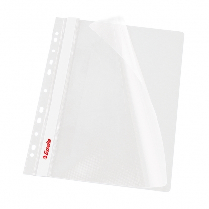 Dosar plastic cu sina si 2 perforatii, negru Dosar PP cu multiperforatii Esselte VIVIDA, A4, alb, 10 buc/set