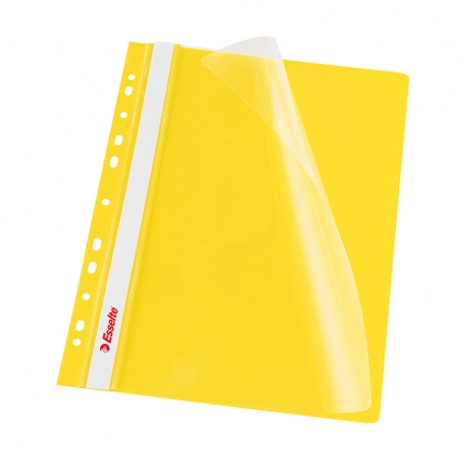 Dosar cu sina si 2 perforatii, portocaliu, 50 bucati/set Dosar PP cu multiperforatii Esselte VIVIDA, A4, galben, 10 buc/set