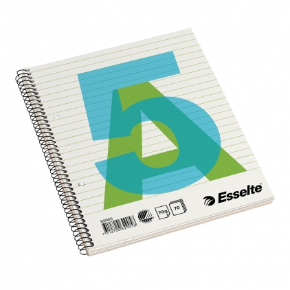 Caiet cu spira Miquelrius Emotions, A5, liniatura punctata, 80 file, coperta carton dur plastifiat, menta Caiet de birou Esselte, A5, cu spira, dictando