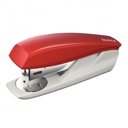 Capse Leitz, Power Performance, numarul 10, 1000 bucati/cutie Capsator plastic Leitz 5501 NeXXt Series, 25 coli, 200 capse P3 incluse, rosu