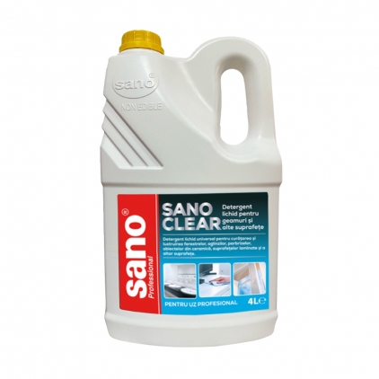 Detergent pentru geamuri Glass Classic 750 ml, ecologic, neagresiv, uscare rapida Detergent Sano pentru geamuri si oglinzi, 4 l