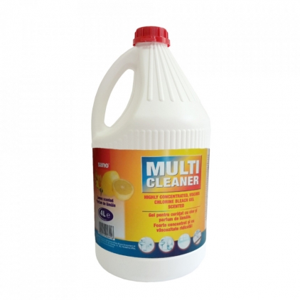 Detergent universal pentru curatat Ecosviz, 5 L Detergent Sano Multi Cleaner, cu clor si parfum lamaie, 4 litri