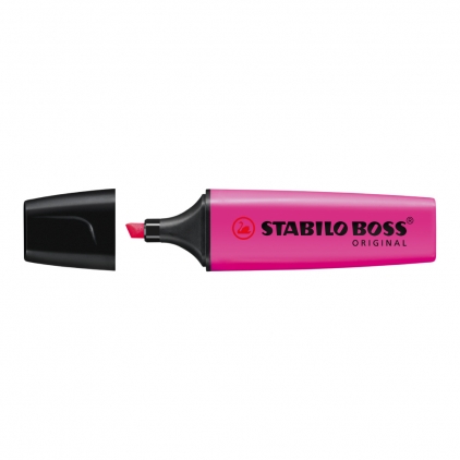 Textmarker Edding 345, varf 2-5 mm, 4 culori/set ( galben, roz, albastru, verde) Textmarker Stabilo Boss, varf 2-5 mm, roz