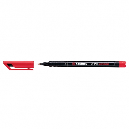 Marker Dual Brush Watercoloring Tombow ABT 476 Cyan Marker permanent, Stabilo Universal OHP 842, corp plastic, varf rotund, 0.7 mm, rosu