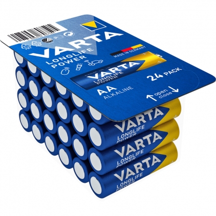 Baterii Varta Longlife Extra, LR6, 2 bucati/set Baterii Varta Longlife Power, AA, LR6, 24 bucati/set