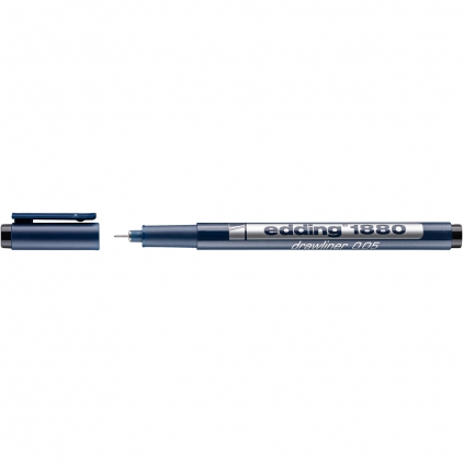 Liner Memoris-Precious, corp hexagonal, varf 0.1-0.4 mm, albastru deschis Liner Edding 1880, desen tehnic, varf 0.05 mm, negru