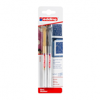 Roller Parker Sonnet Royal Red GT Roller Edding 2185 cu gel, varf 0.7mm auriu/argintiu, blister