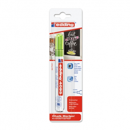 Marker Permanent Bullet Sharpie Fine Point Green Marker Edding 4095 cu creta lichida, varf 2-3 mm, verde, blister