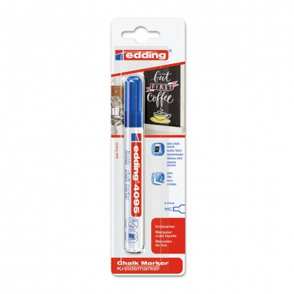 Marker Edding 8407 pentru cabluri vf 0.3mm 4 bucati/set, rezistent, marcare extrafina, cerneala permanenta Marker Edding 4095 cu creta lichida, varf 2-3 mm, albastru, blister