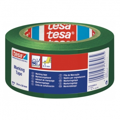 Banda autoadeziva Tesa antialunecare, 50 mm x 15 m Banda adeziva de marcare Tesa, verde, 50 mm x 33 m