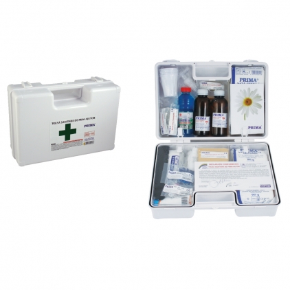 Trusa sanitara de prim ajutor, cu fixare pe perete, avizata MS Trusa sanitara de prim ajutor, portabila, cu maner