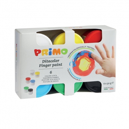 Set creativ pictura cu diamante Creative Craft, design dinozaur Tempera pentru desenat cu degetul Morocolor Primo, 50 g, 6 culori/set