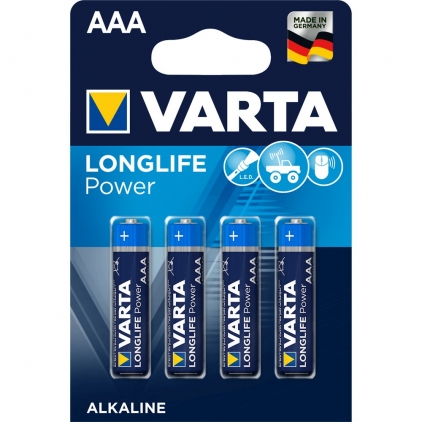 Baterii Varta Longlife Power, AA, LR6, 24 bucati/set Baterii Varta Longlife Power LR03, AAA, alcaline, 1.5 V, 4 bucati/set