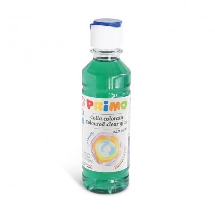 Carte de colorat cu contur catifelat, APLI, 5 markere Lipici Morocolor Primo, pe baza de apa, verde transparent