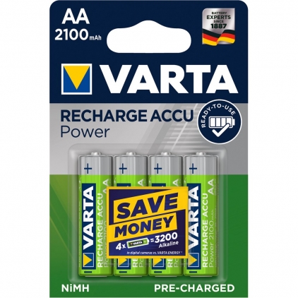 Baterii Varta Longlife Power, LR20, 2 bucati/set Acumulatori Varta Power, HR6, AA, 2100 mAh, 4 bucati/set