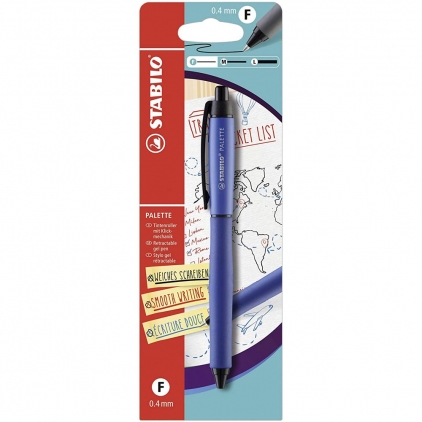 Creion grafit Stabilo Exam Grade, HB Pix cu gel Stabilo Palette, cu mecanism, varf 0.4 mm, albastru, blister