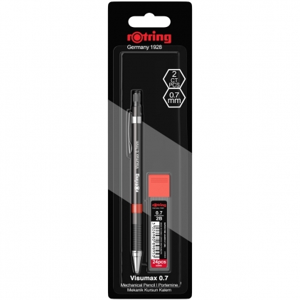 Set Rotring, Tikky, creion mecanic Tikky III Original, 0.5 mm Set creion mecanic Rotring Visuclick 0.7 mm + etui 24 mine, diverse culori