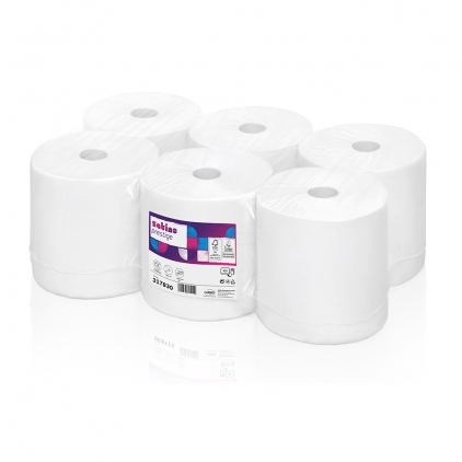 Rezerva prosoape in rola Kimberly-Clark Scott Slim, alb, 190 m/rola, 6 role/bax Rezerva prosoape in rola Wepa Prestige, auto-cut, 2 straturi, 220 m/rola, 6 role/bax