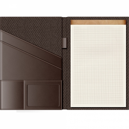 Mapa tip plic Precision Ultra A5 Red Lined Mapa Piele cu Blocnotes Princ Leather Luxury 941 B5 Model R Brown Millimeter