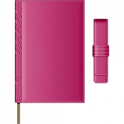 Organizer Precision Alicante A5 6 inele Apple Green Lined Set Agenda Piele + Pouch Pen Princ Leather Business 885 B5 Fucsia Lined