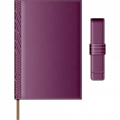 Set Agenda Piele + Pouch Pen Princ Leather Business 885 B5 Purple Lined