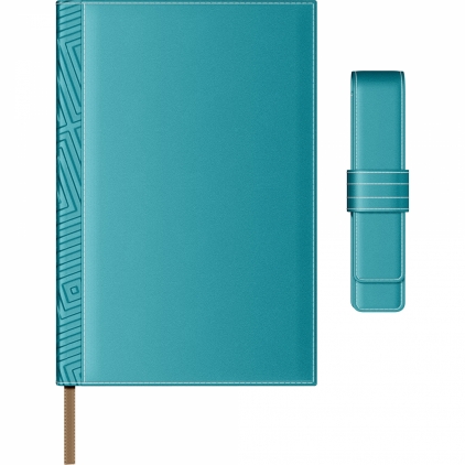 Agenda Piele Princ Leather Business 930 B5 Model H Black Lined Set Agenda Piele + Pouch Pen Princ Leather Business 885 B5 Turquoise Lined