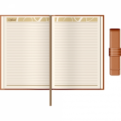 Organizer Precision Alicante A6 6 inele Red Lined Set Agenda Piele + Pouch Pen Princ Leather Business 885 B5 Cognac Lined