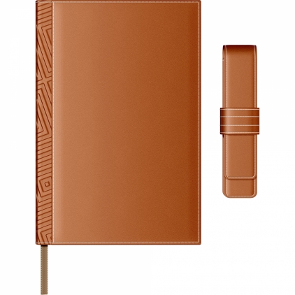 Set Agenda Piele + Pouch Pen Princ Leather Business 885 B5 Cognac Lined