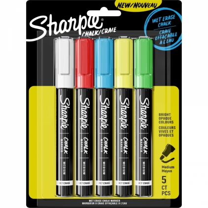 Marker OHP Noki Hi-Text 780, negru Set 5 Markere cu Creta Lichida Bullet Sharpie Chalk Medium Point Assorted Colors