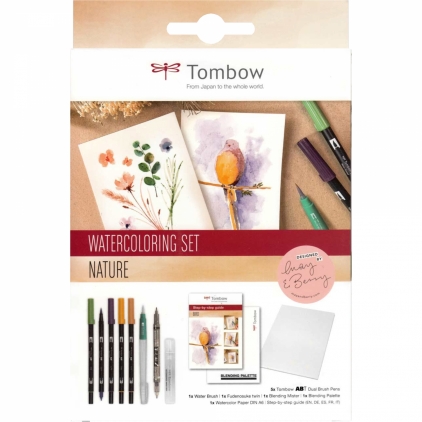 Marker permanent Edding 790, cu vopsea, corp plastic, varf rotund, 2-3 mm, galben Set Watercoloring Tombow Nature