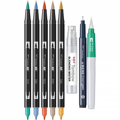 Marker Creativ Brush Sharpie Creative Acrylic Paint Water Based Lilac Set Watercoloring Tombow Seaside