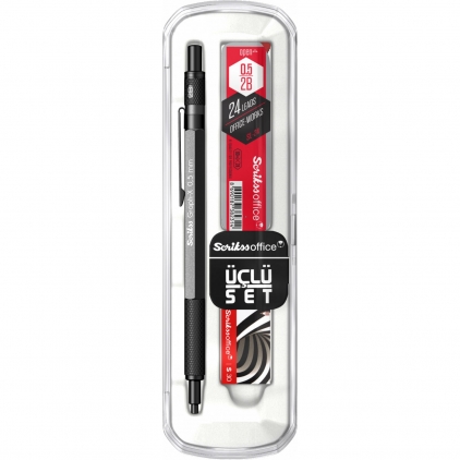 Set 12 Creioane Grafit Tombow MONO 100 Black 2B Set Creion Mecanic 0.5 Scrikss Graph-X Grey BT