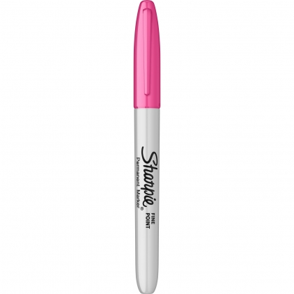 Marker permanent cu vopsea Donau, varf rotund, 2.8 mm, rosu Marker Permanent Bullet Sharpie Fine Point Magenta