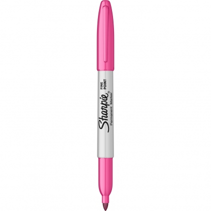 Marker permanent cu vopsea Donau, varf rotund, 2.8 mm, rosu Marker Permanent Bullet Sharpie Fine Point Magenta