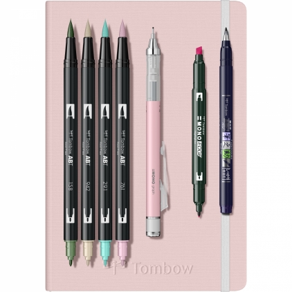 Marker Dual Brush Watercoloring Tombow ABT N45 Cool Grey 10 Set Creativ Tombow Journaling Kit Pastel