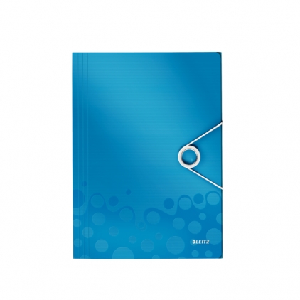 Mapa protectie, inchidere fermoar, tip penar, 8x18 cm Mapa cu elastic Leitz WOW, PP, A4, 150 coli, albastru 