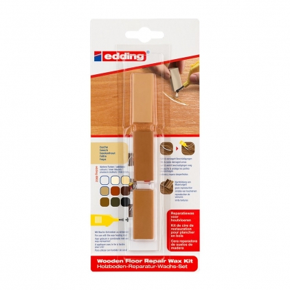 Marker permanent Edding 791, cu vopsea, corp plastic, varf rotund , 1-2 mm, verde Kit Edding 8902, ceara pentru reparatii pardoseala, fag, blister