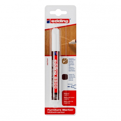 Marker Edding 103 permanent, varf rotund 1.5-3mm, rosu Marker Edding 8900 pentru retusuri mobilier, lemn mahon