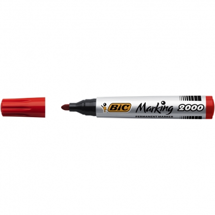 Marker Permanent Bullet Sharpie Fine Point Orange Marker permanent BIC 2000, varf rotund 1.7 mm, rosu