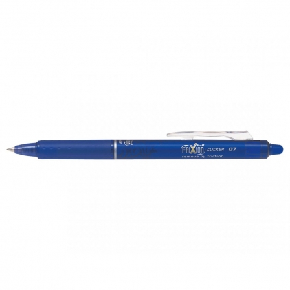 Roller cu gel Pilot Frixion Ball, fara mecanism, 0.7 mm, albastru Roller cu gel Pilot Frixion Clicker, cu mecanism, 0.7 mm, albastru