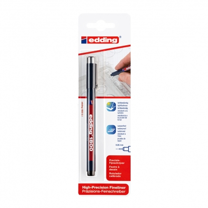 Liner Stabilo Point 88, varf fetru, 0.4 mm, 6 culori/set (rosu, negru, albastru, verde, roz, mov) Liner Edding 1800 desen tehnic, varf 0.1 mm, negru, blister