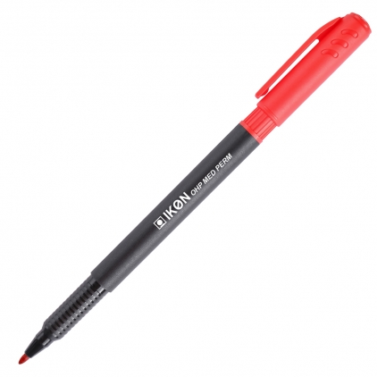 Marker Uscat pentru Sticla si Metal Caran dAche Chalk Dermo White Marker permanent OHP IKON, varf mediu, 1 mm, rosu