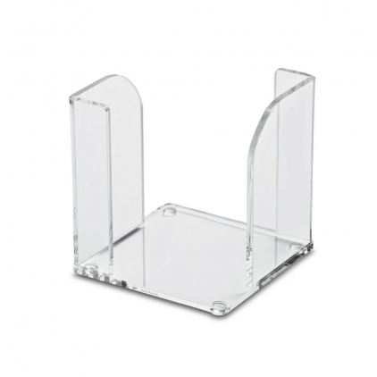 Tavita pentru documente Office Products, mov Suport pentru cub hartie Maul, sticla acrilica, transparent, 9x9 cm