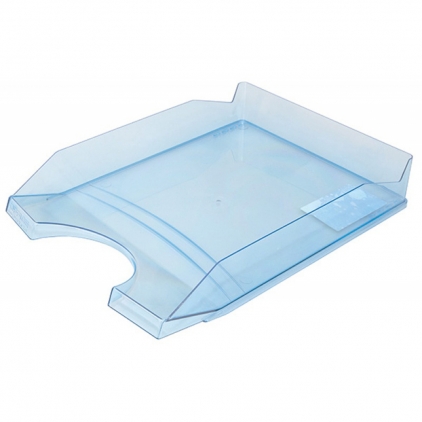 Suport pentru cub hartie Maul, sticla acrilica, transparent, 9x9 cm Tavita pentru documente Office Products, albastru transparent