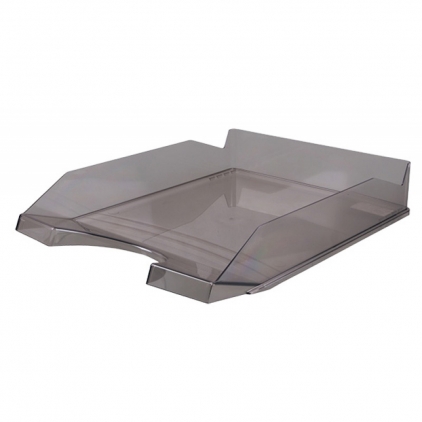 Suport pentru cub hartie Maul, sticla acrilica, transparent, 9x9 cm Tavita pentru documente Office Products, fumuriu