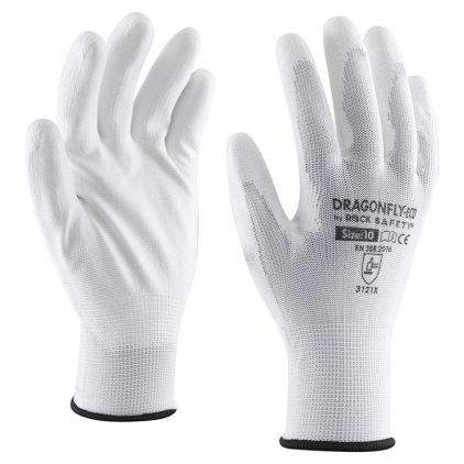 Manusi nitril OEM CS319009, marimea 9 Manusi tricot poliester imersata Rock Safety, albe, marime 8
