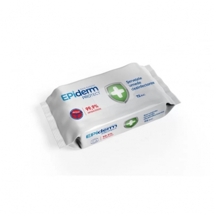 Servetele umede dezinfectante pentru maini, Sense, 72 bucati/pachet Servetele umede dezinfectante Epiderm 72buc/UM