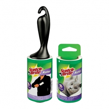 Perie pentru toaleta cu suport din plastic Rezerva rola scame Scotch Brite