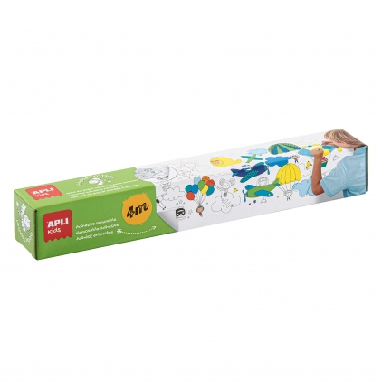 Joc creativ pompoane, APLI, tema animale, 102 coli Coli adezive Apli, pentru pictat si colorat, model Transport
